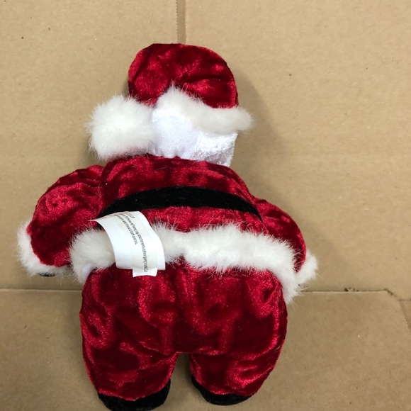 Velvet Plush & fur Santa Claus Doll 8" long, sitting, New in package Vintage - Picture 3 of 6
